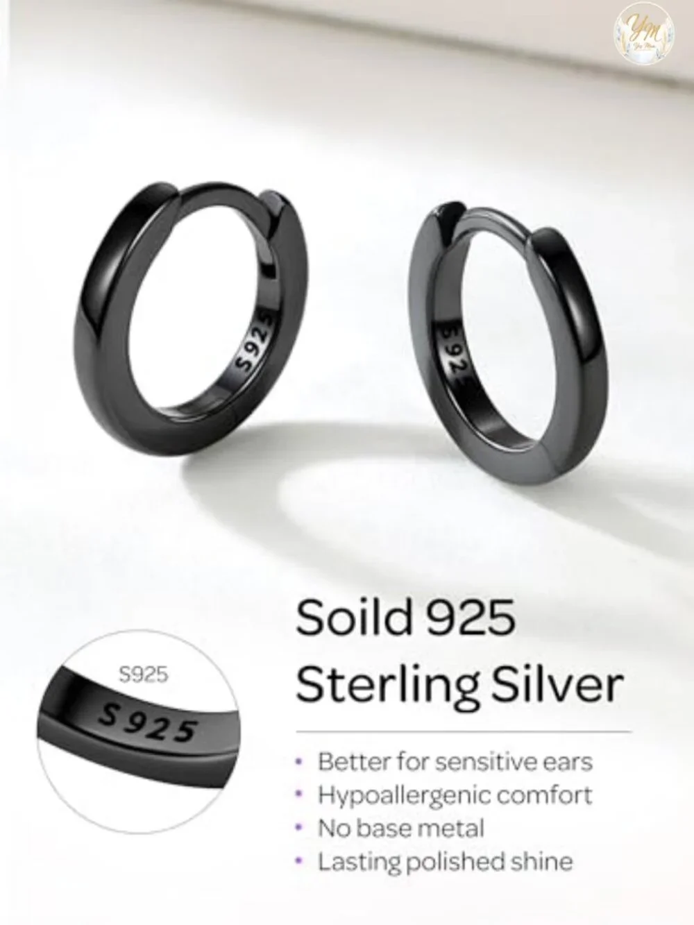 925 Sterling Silver Small Huggie Hoop Earrings for Women Hypoallergenic